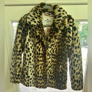 Abercrombie Kids faux fur cheetah print coat